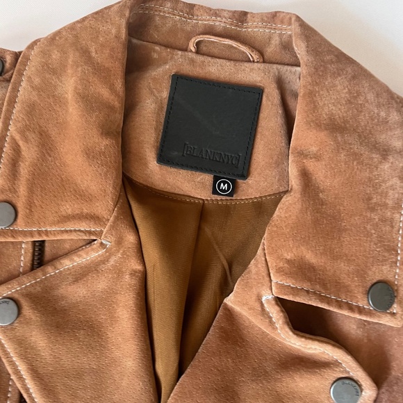 BlankNYC Suede Moto Jacket Men’s Medium Tan Brown Biker Coat Fall Winter EUC - Picture 8 of 8